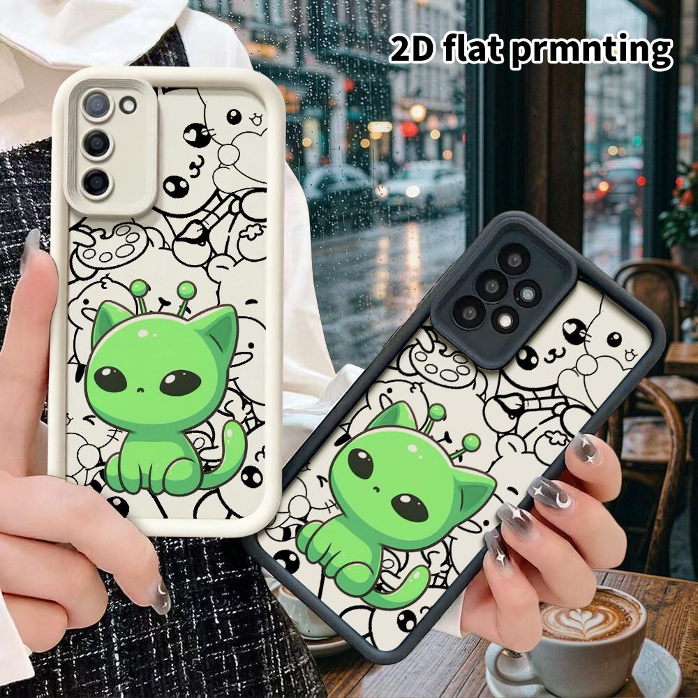 Phone Case: 2D Flat, Suitable for Samsung Galaxy A34 A35 M05 M06 S20 S22 S21 FE Plus 5G Protective Case, Alien Kitten, Perfect Christmas and Halloween