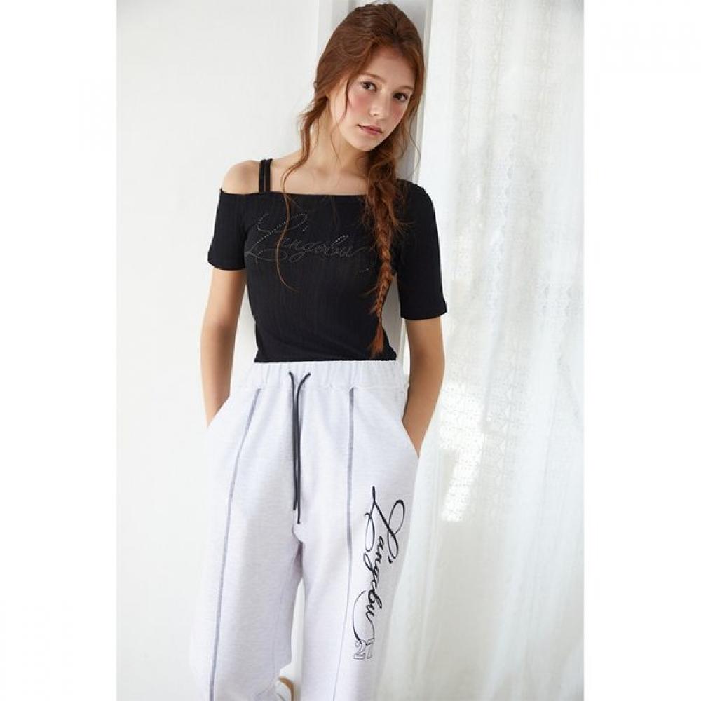 EgoisT Unbalance One Shoulder LeTTering T shirT  es2oTh14 