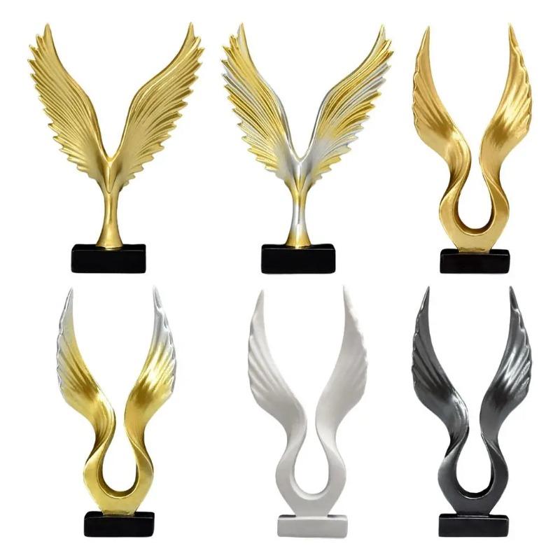 Modern Nordic Style Eagle/Angel Wings Statue Sculpture Figurine Resin 3D for Decorative Accories TV Bar Cabinet Office Gifts