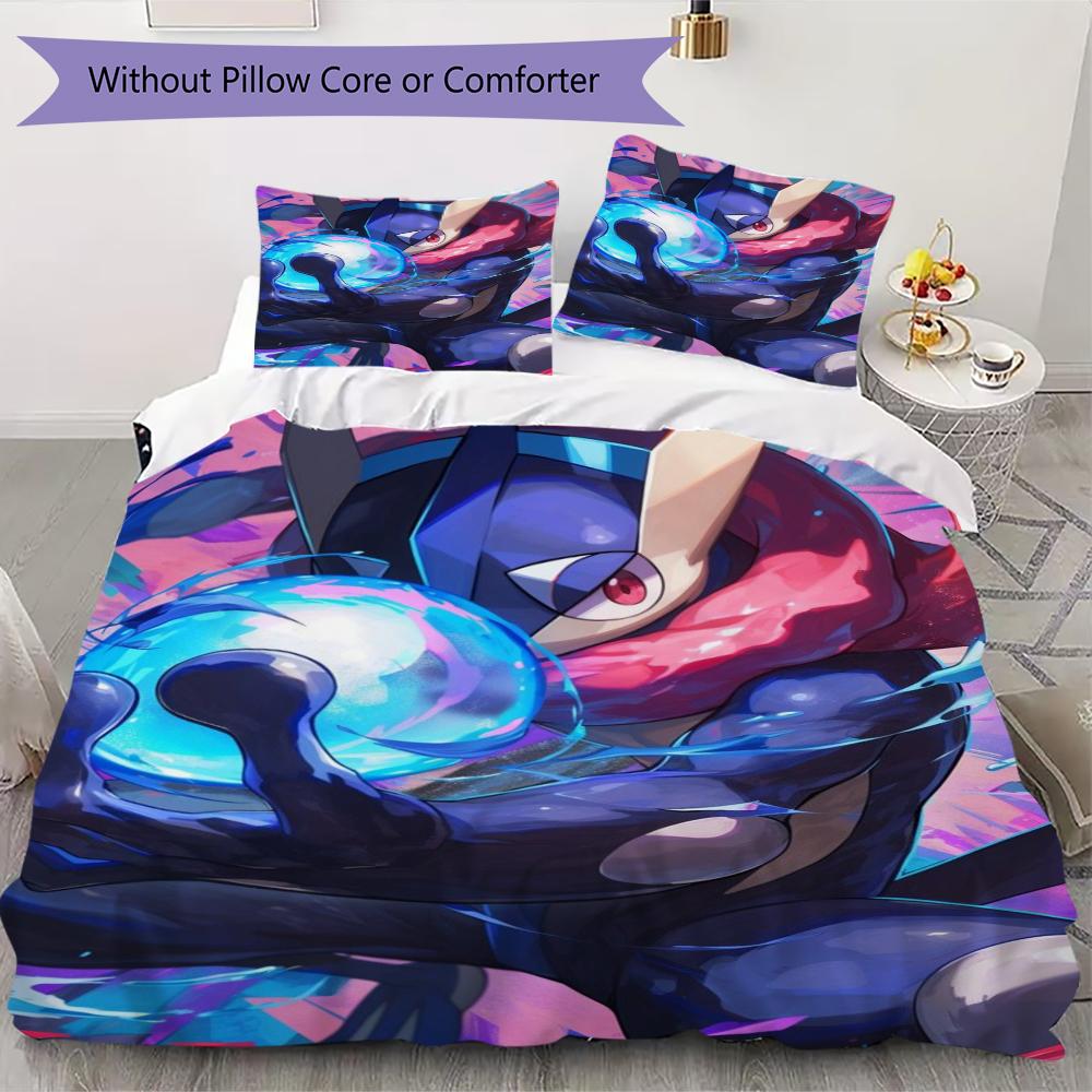 

Pokemon Pattern Bedding uilt Set uilt Cover Pillowcase Home Decoration Birthday Gift (1 * duvet cover + 2 * pillowcase without core)78 135x200cm