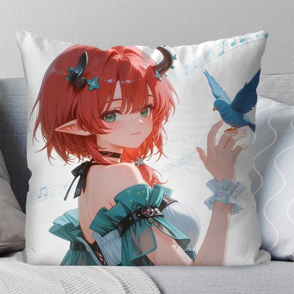 

Ciaccona Anime Game W-Wuthering Waves Pillow Case Square Pillow Bedroom Sofa Leisure ComfortCarLiving Room Home Decoration 40X40 12x12Inch