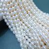 Strong Luster 3-7mm Freshwater Pearl Rice Bead Loose Necklace Choker DIY Sweater Chain