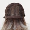 LOUIS FERRE Brown Base Blonde Highlights Medium Straight Layered Wig With Bangs Synthetic Hair Heat Resistant Women Daily Party
