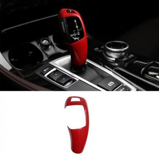 Carbon Fiber Red Gear Shift Knob Cover Fit For BMW X3 F25 X4 F26 Central Console