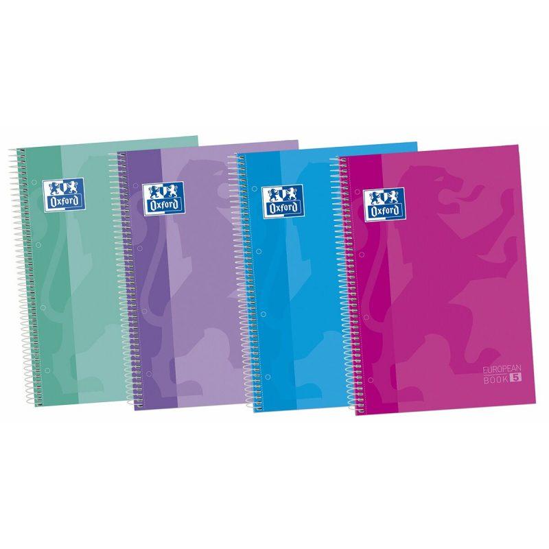 Oxford Oxford European Book Microperforated Notebook Multicolor A4 5 Pieces 120 Sheets