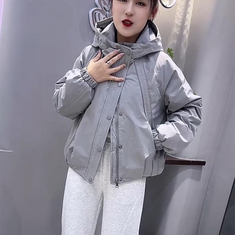 2025 Spring Women's Quilted Cotton Jacket - Short, Fashionable, Thin, and Petite Fit