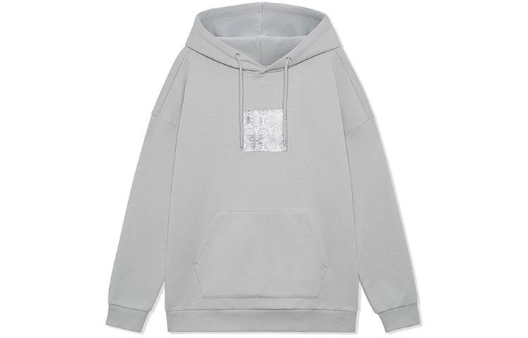 Li Ning Sweatshirts Unisex Gray Hooded Moderate Regular AWDRF47-3 L