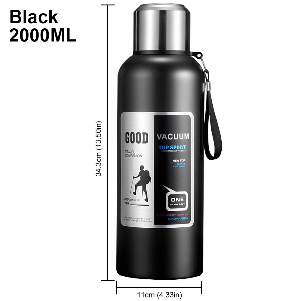 600-2000ml Water Bottle Outdoor Portable Insulation Tumbler Bottle Stainless Steel Tea Coffee Cold and Hot Thermal Thermos
