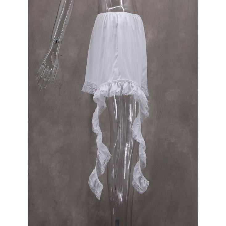 Fustă Albă Nouă din Dantelă Dantelă Florală High Street Fustă Midi Asimetrică Talie Înaltă Elegantă Fustă Mini de Damă Îmbrăcăminte Femei