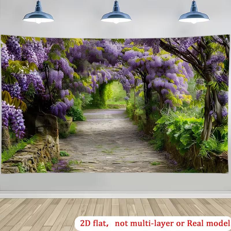 

2D Spring Garden Path Tapestry Wall Hanging for Bedroom Living Room 47.2x31.5inch/120*80cm