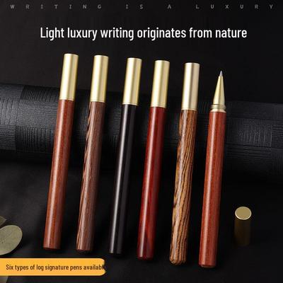 Messing Sandelholz Signatur Kugelschreiber - Personalisierbarer Business-Geschenk Gelstift mit Logo-Gravur