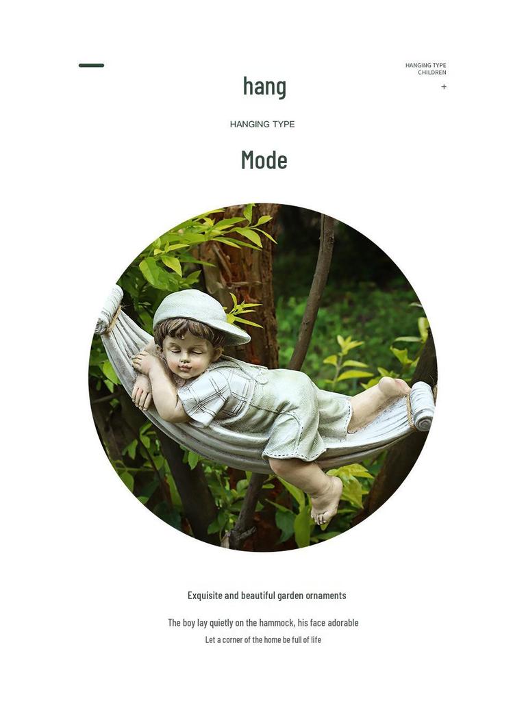 Retro European Style Cartoon Character Garden Ornament Resin Handicraft for Home Landscaping