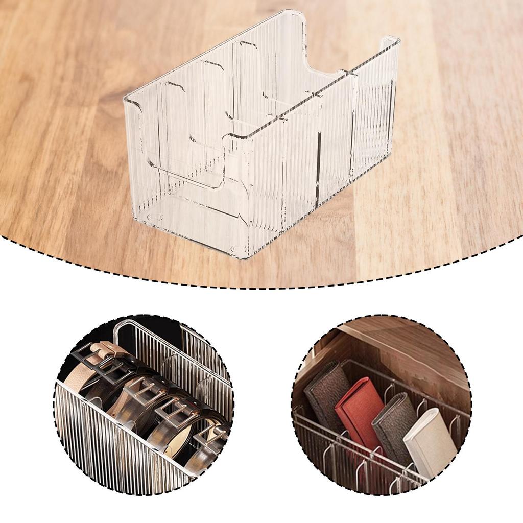 Belt Organizer Box Display Case Elegant Portable Multi Compartments Belts Holder for Hotel Shopping Mall Farmhouse Store Home