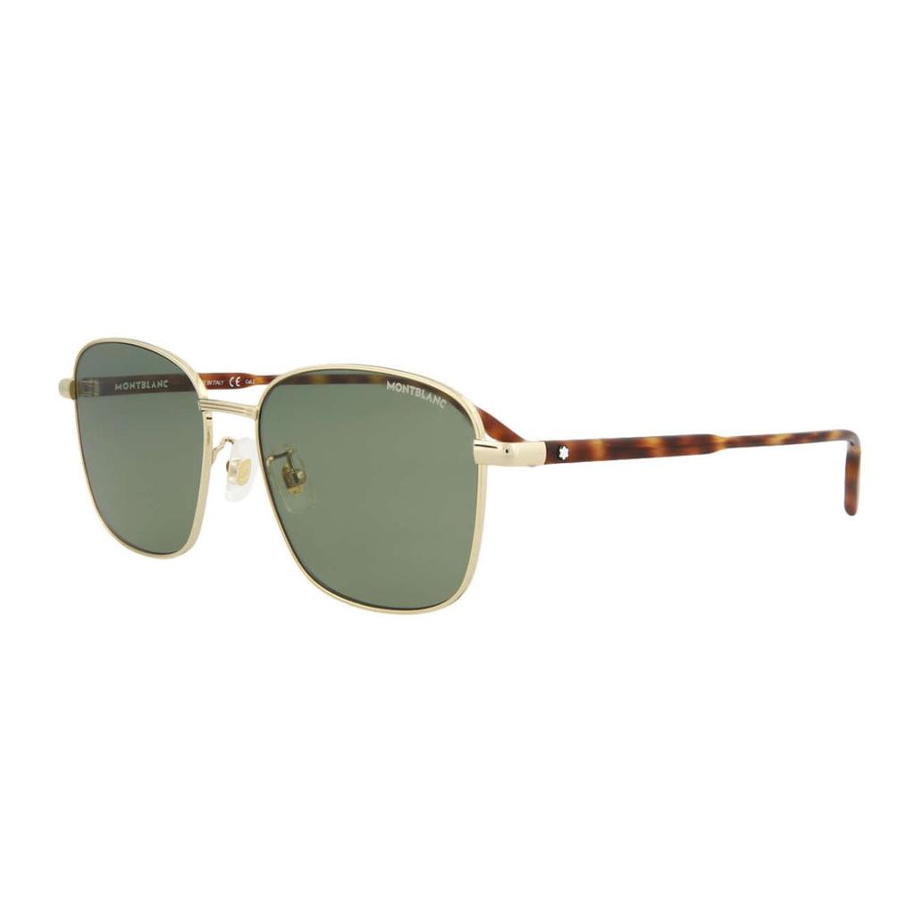 Montblanc Mirror Logo Square Sunglasses Men sunglasses Gold MB0137SK003