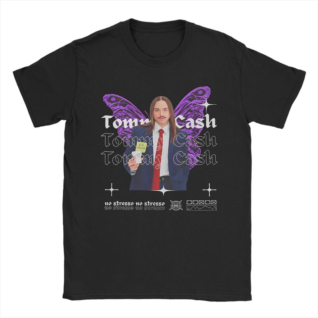 Classic Sillhouette Tommy Cash Espresso Eurovisions 2025 T Shirt for Men Hipster T-Shirt Crew Neck  Tees Short Sleeve Clothing