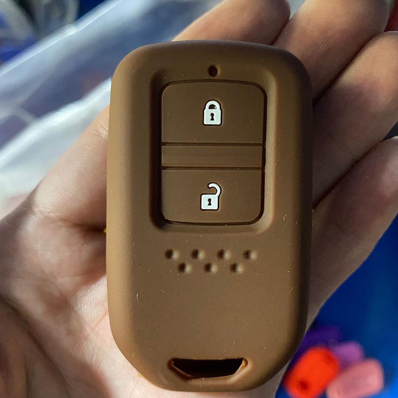 

ZAD 2 button silicone rubber car key cover case holder for honda Vezel city civic Jazz CRV Crider HRV Fit Freed Smart key коричневий