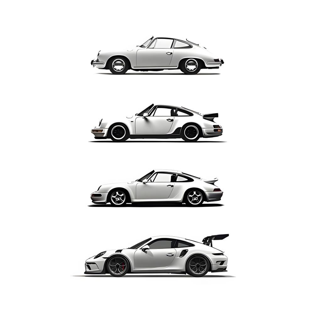 Modern Luxury Sports Car Canvas Art Set Retro Cool Racing Posters, Perfect for Bedroom, Living Room or Corridor Decoration