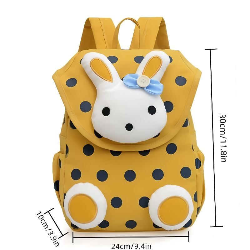 Cute Rabbit Canvas Backpack for Girl, Lightweight Preschool Kindergarten School Bag, for Little Girls 3-7 Years