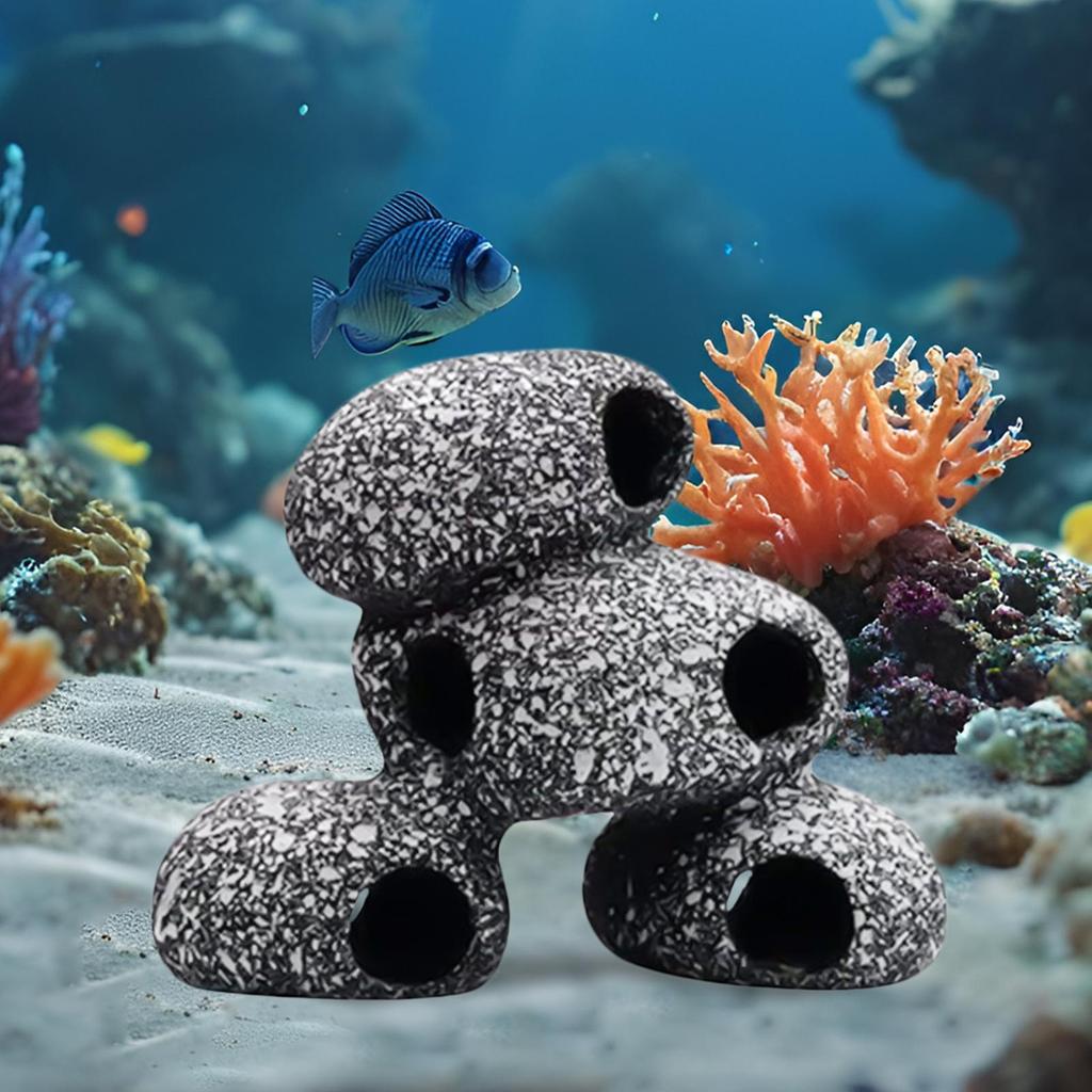 Aquarium Cave Shelter Tunnel Decoration Aesthetic Aquarium Cave For Freshwater Saltwater Shrimp Terrarium Reptile Snake