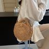 Round Straw Crossbody Bag Handmade Woven Shoulder Bag For Women Summer Beach Bag Bohemia Travel Small Handbag and Purse