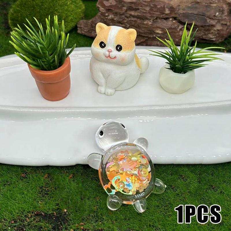 1ks Roztomilé průhledné svítící třpytky Velká želva Diy Trendy Play Doplňky Krémový gel Přívěsek taška na klíče