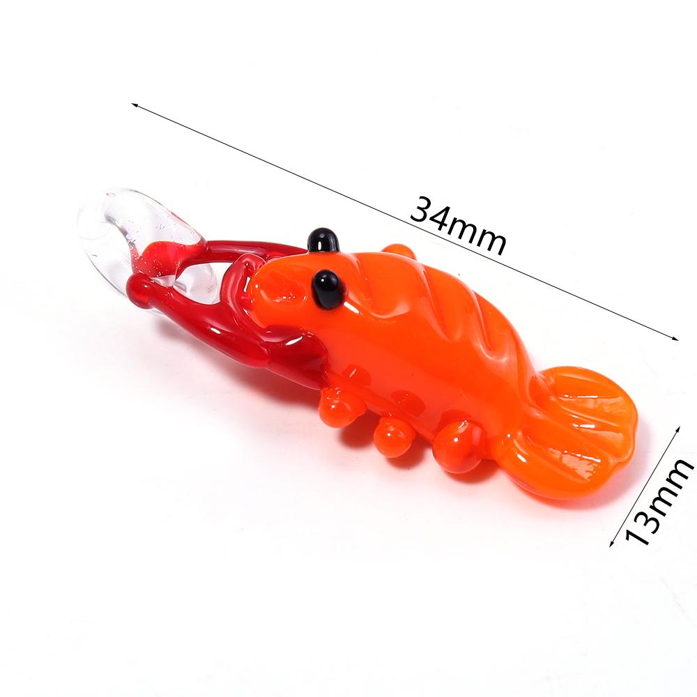 Animal Lampwork Beads Cartoon Dolphin Frog Shrimp Fish Glass Sea Animals Charms For DIY Jewelry Making Bracelet Pendant Keychain