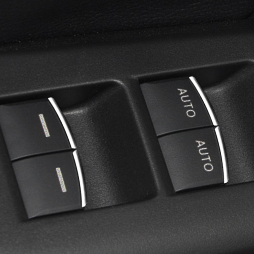 7Pcs Chrome Silver Car Window Lift Button Cover Sequin Trim Stickers for Honda Civic 10th 2016-2026 Accessories