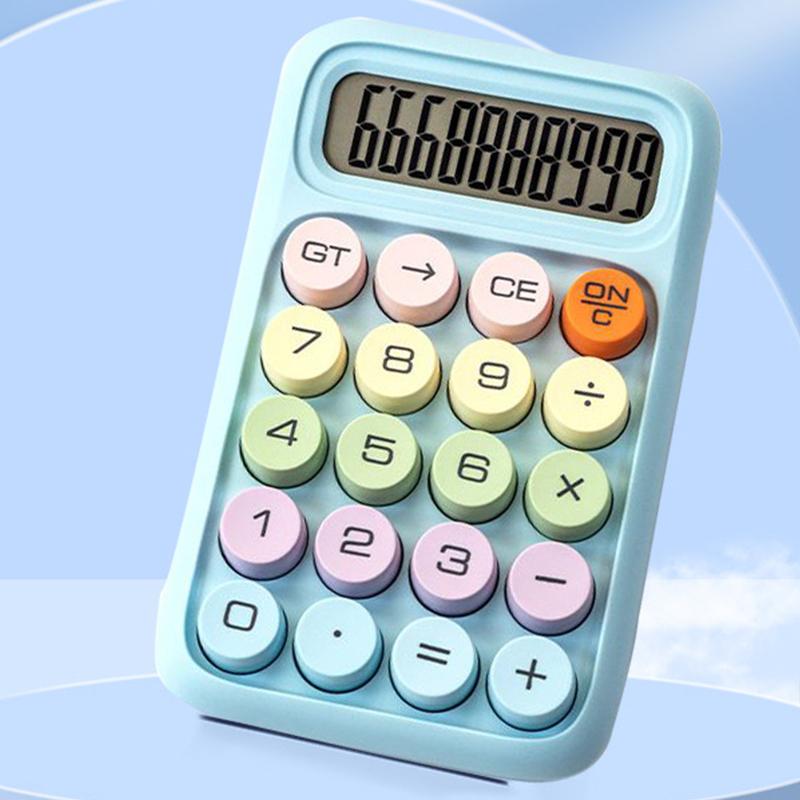 Mekanik Tuşlar Retro Daktilo Hesap Makinesi Kırtasiye Büyük Ekran Vintage Gradyan Renkli Hesap Makinesi Kullanımı Kolay Taşınabilir