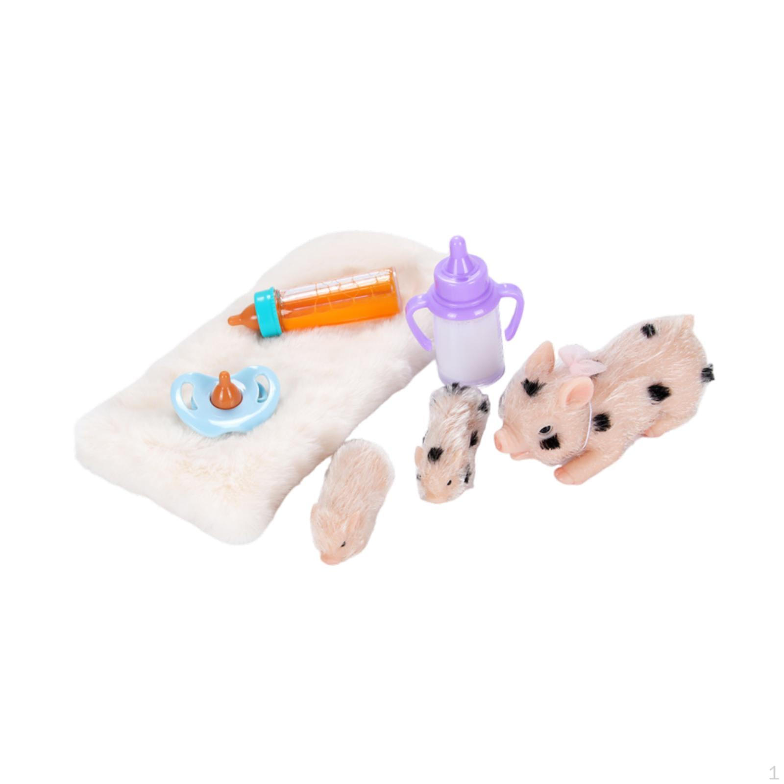 

-Набор свиней, игрушка в виде свиньи Миниатюрная мини-свинка для мальчиков и девочек 3 pieces