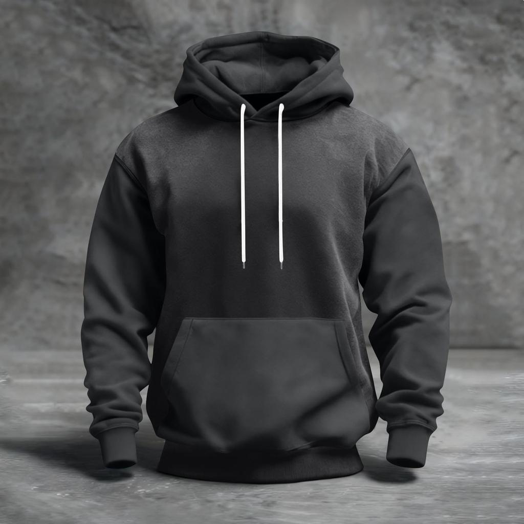 Sudadera con capucha para hombre con bloques de color, con bolsillos, casual y cómoda