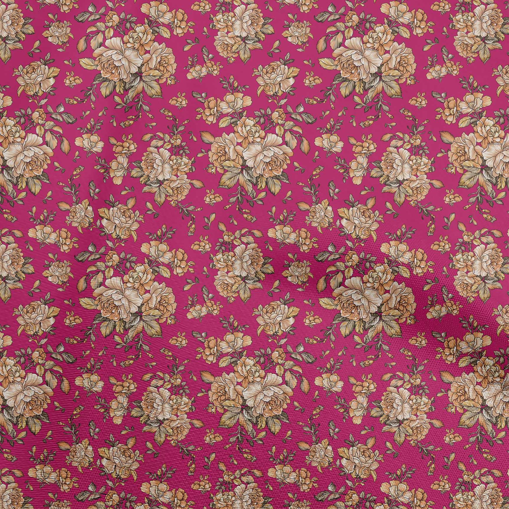 

oneOone Georgette Віскоза Чорна тканина Квіти Одяг своїми руками Тканина для стьобання Тканина з принтом Двір 42 дюйма 42 Inch Wide - Viscose Chiffon маджента