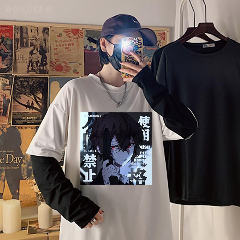 Японское аниме Bungou Stray Dogs Dazai Osamu с принтом для мужчин/женщин футболка летние топы винтажные эстетические длинные футболки унисекс с готическим рисунком 90-х годов