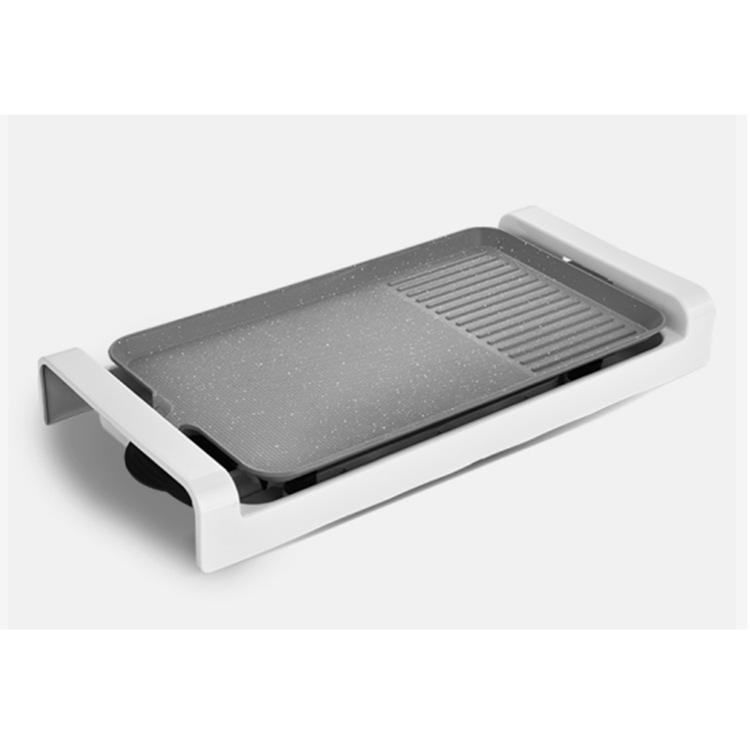 

Split Electric Griddle with Non-stick Korean BBQ Grill Pan - Multi-functional and Smokeless for Home or Outdoor Use белый