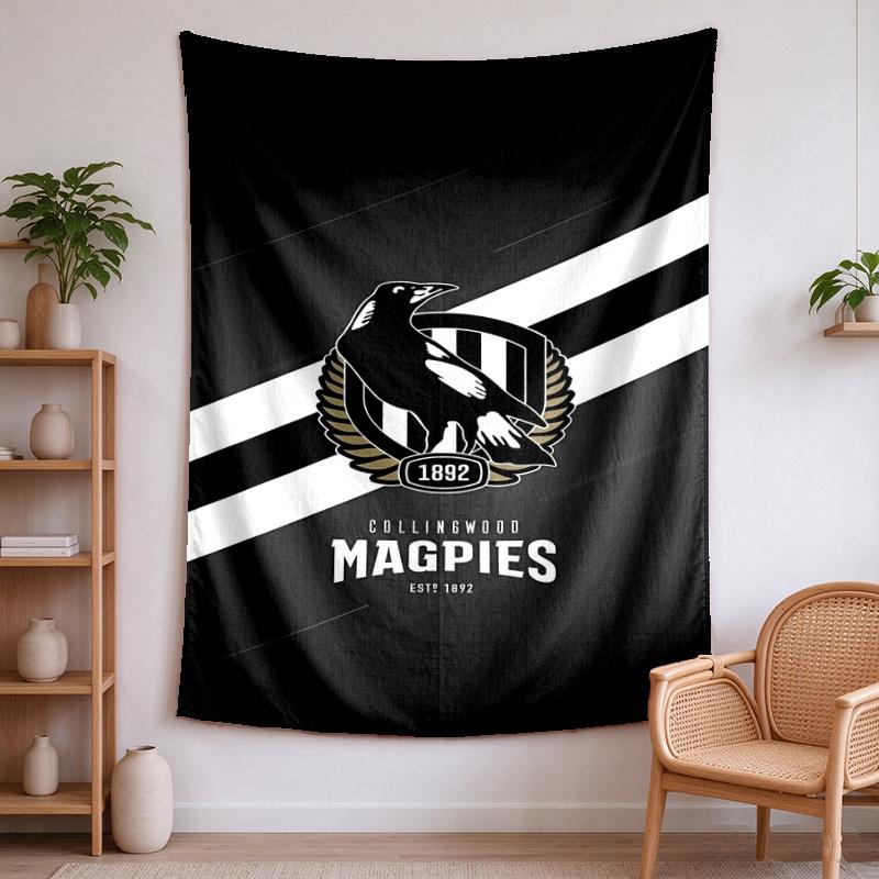 Collingwood Magpies Tapestry wall decor—perfect for bedrooms living rooms and dorm rooms Easy to install it enhances your space and creates a warm co