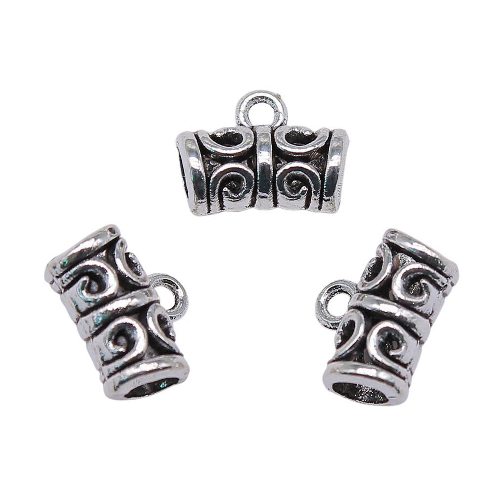 Antique Twisted Pattern Bail Connectors For Charm Attachments Craft Jewelry Accessories