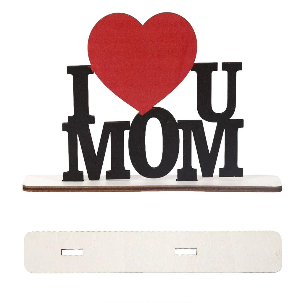 Mother's Day Creative Gifts Decor Love Letters Wooden Ornaments Best Mom Letters Hollowed Out Desktop Ornaments Handicrafts