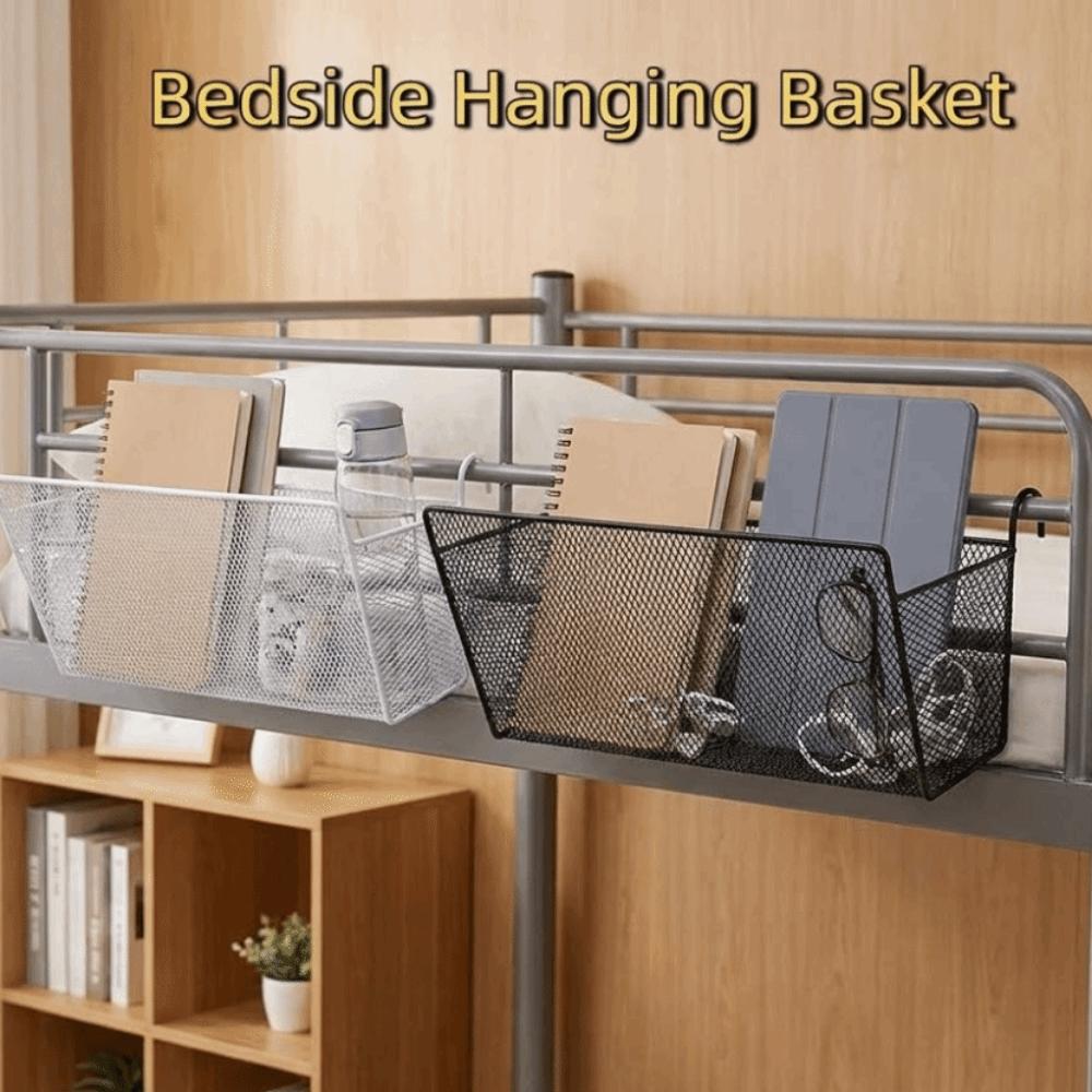 Space Saving Sundries Storage Basket Heavy-Duty Metal Organizer Bedside Organizer Dormitory Use