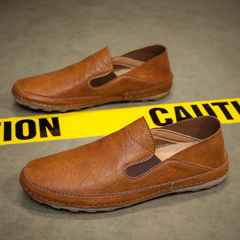 Men's Slip on Flat Bottomed Shoes Male Comfortable Daily Versatile Design Style Leisure Business Office Lightweight Work Shoes