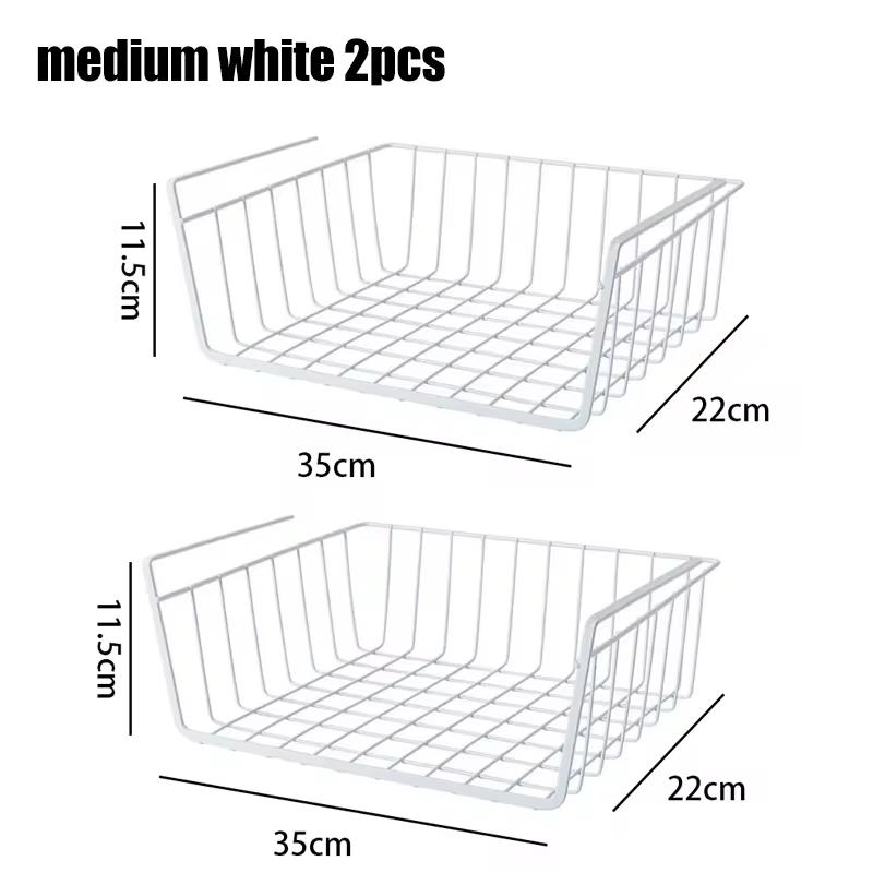 Multi Functional Iron Bottom Hanging Basket Perforated Kitchen Bathroom Storage Basket Storage Rack