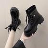 Women's High-End British Style Martin Boots with Thick Soles - Trendy, Versatile, Slimming Short Boots for Autumn and Winter.
