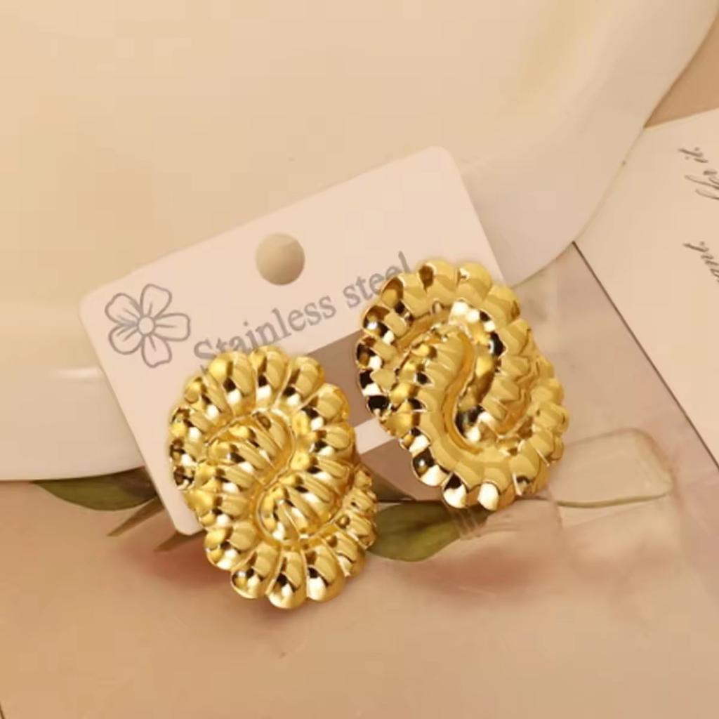 European American Trendy Cross-Border Punk Cold Wind Stainless Steel Earrings Geometric Irregular Drop Fashion Jewelry