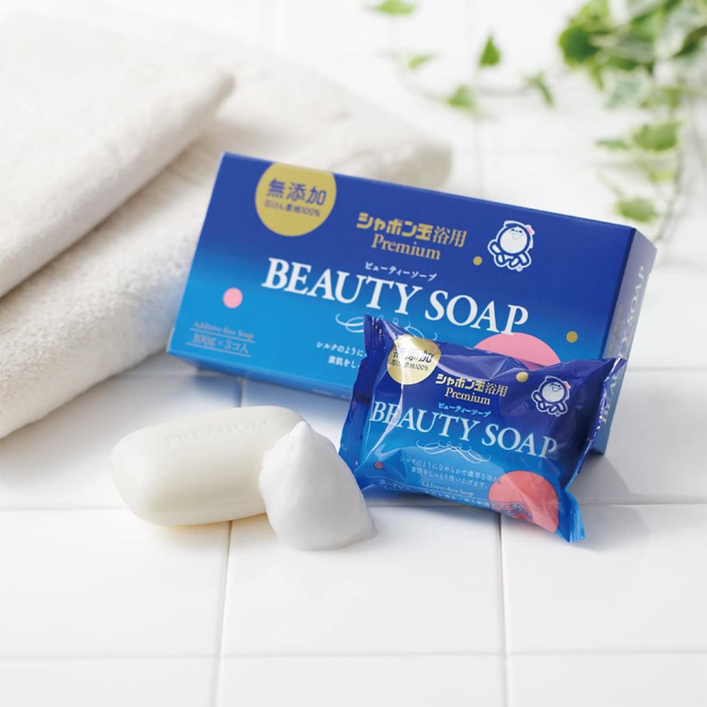 Shabondama Beauty Soap 100g X 3 - Body Wash, Gentle & Moisturizing