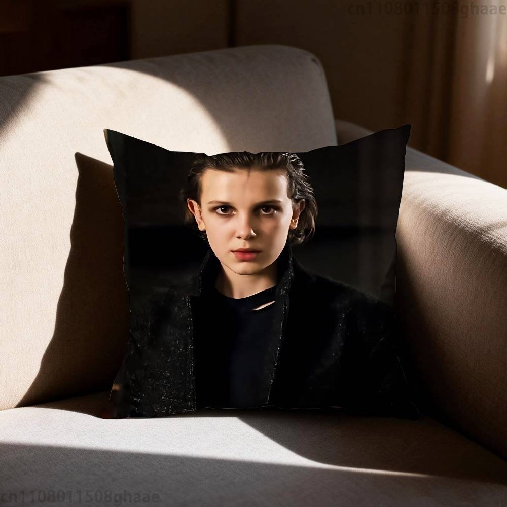 Millie Brown Stranger Kissenbezug Kissenbezug Wohnzimmer Sofakissenbezug Geeignet für Zuhause Schlafzimmer Raumdekoration