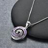 S Silver Necklace Natural Sterling Silver Blue Opal Necklace Women's Men's Conch Necklace Pendant Jewelry