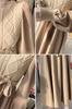 Chubikime Long Long Women's Dress, Knit, Layered, Midi, Sleeve, A-Line, Slimming, Ribbon, Stylish, Casual, Fall/Winter/Spring