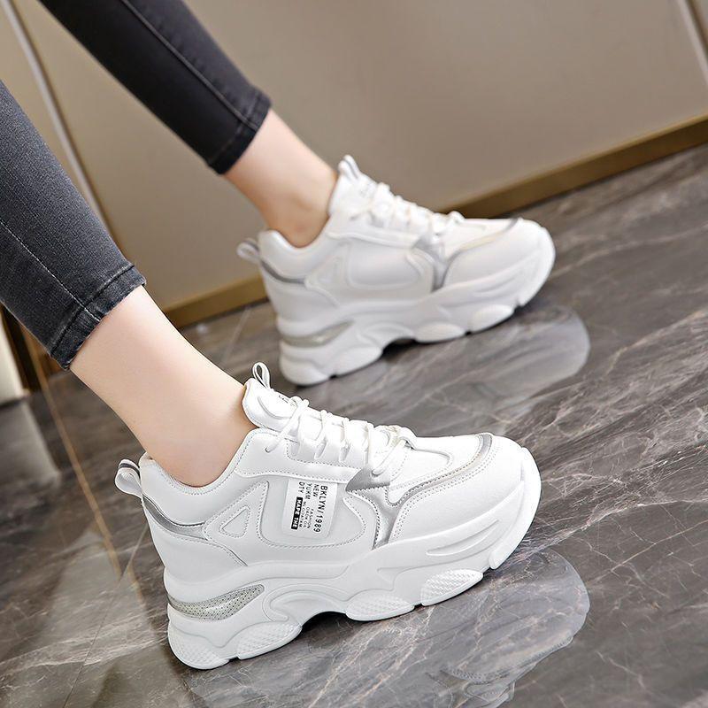 Fashion Thick Soled Height Increasing Sports Women's Shoes 2024 Autumn New Versatile Color Blocked Casual Women's Shoes Zapatos De Mujer
