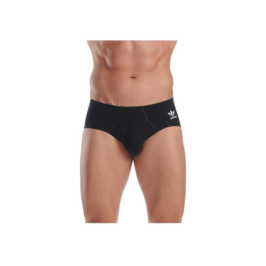 adidas Originals 3-Pack Thin Cotton Triangle Underwear Moisture-Wicking Quick-Dry High-Stretch Skin-Friendly Men Underwear Black 4A1M50-000