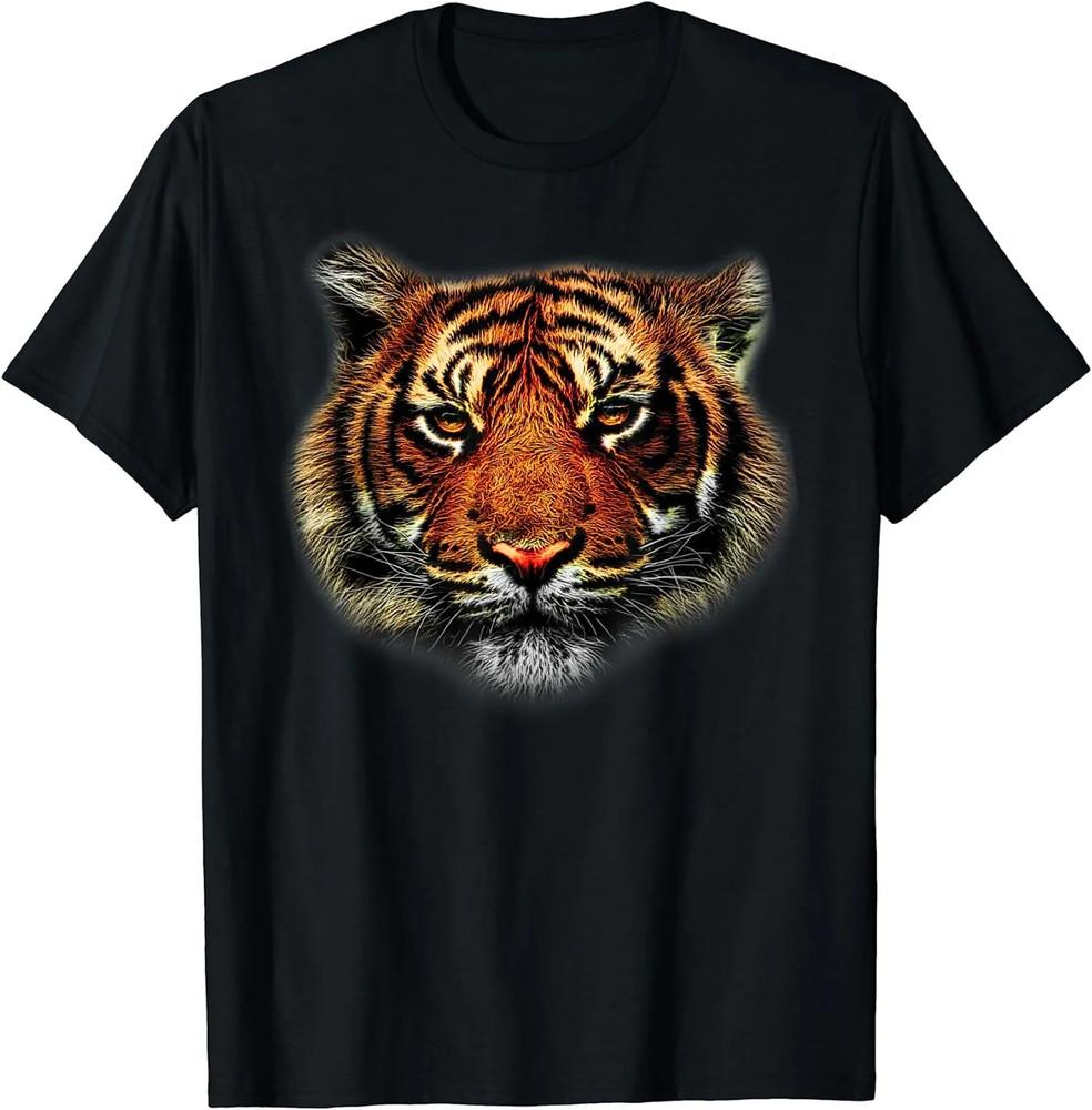 Лицо Тигра Животный Принт Голова Леопарда Подарок Унисекс Футболка Унисекс Футболка XXXL