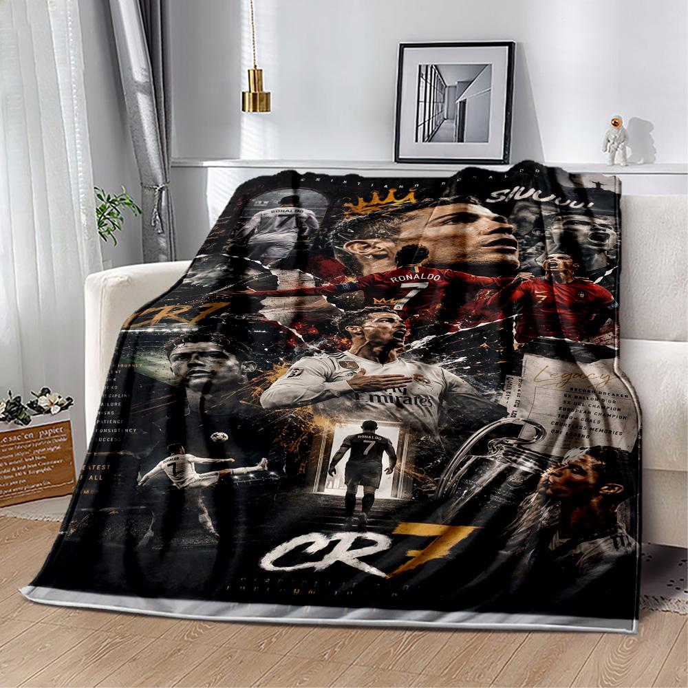Ronaldo's Legacy Soccer Blanket Soft & Cozy Great for Seaside Livingroom Bed All-Season Use Modern Suitable for Gifting Relatives and Friends