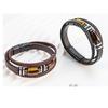 Magnetic Buckle Tiger Eye Leather & Stainless Steel Multi-layer Bracelet